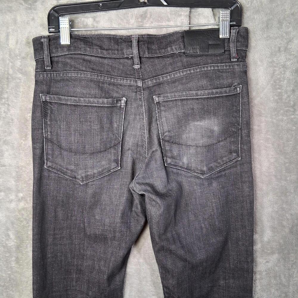 Paige Lennox Slim Straigh Jeans Mens 32x32 Black Wash Designer Denim Sample Tags - Picture 6 of 9